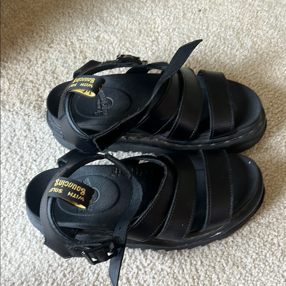 Dr. Martens Black Leather Sandals